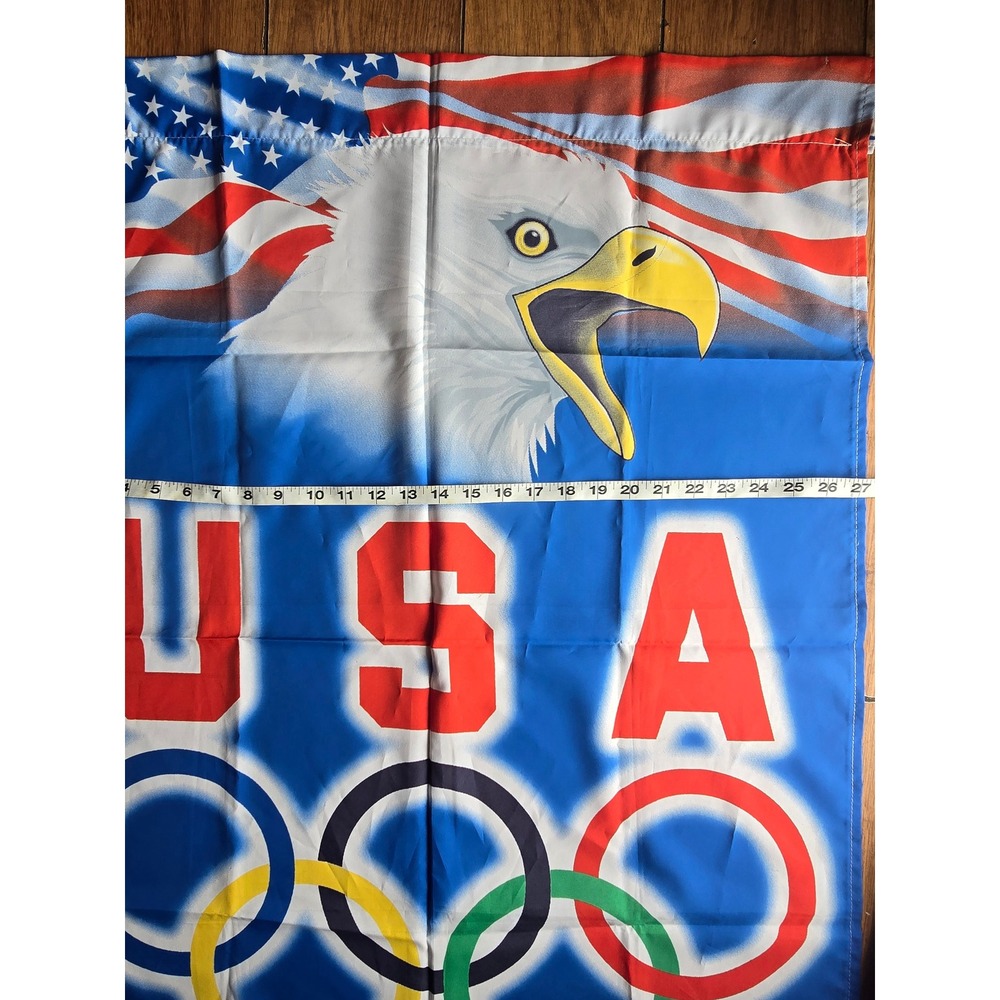 USA Olympics Flag Banner Bald Eagle USOC Official Licensed Product 28x40 Blue